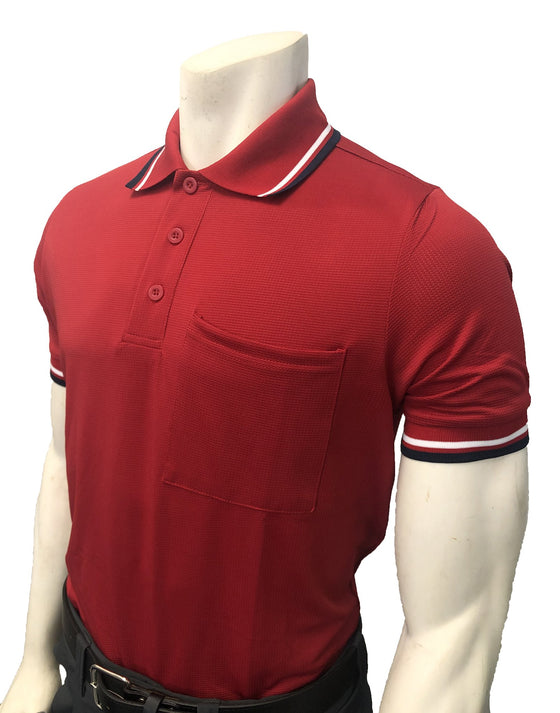 High Performance "BODY FLEX" Style Short Sleeve Umpire Shirts-RED