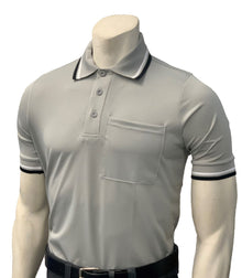  High Performance "BODY FLEX" Style Short Sleeve Umpire Shirts-GREY