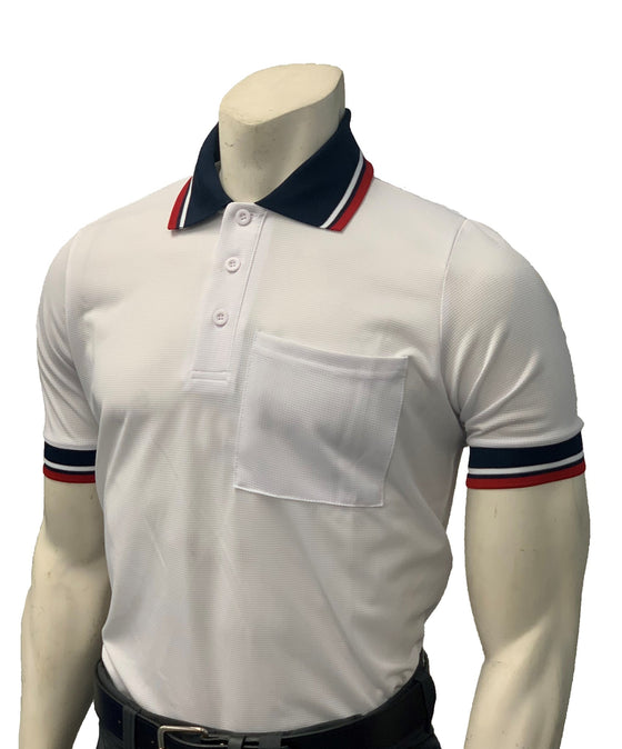 High Performance "BODY FLEX" Style Short Sleeve Umpire Shirts-WHITE
