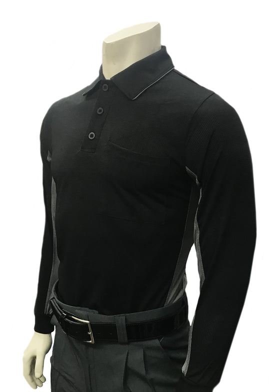 MLB Replica Body Flex Umpire Shirt-LONG SLEEVE BLACK